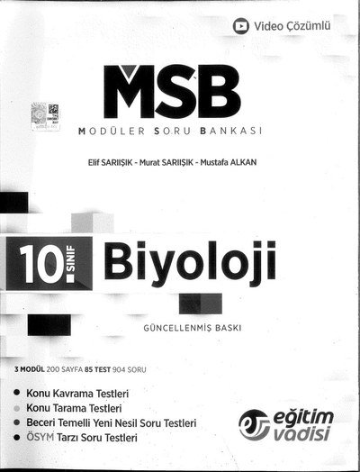 MODÜLER SORU BANKASI BİYOLOJİ GÜNCELLENMİŞ BASKI