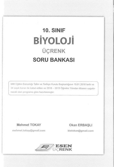BİYOLOJİ ÜÇRENK SORU BANKASI FotokoPink