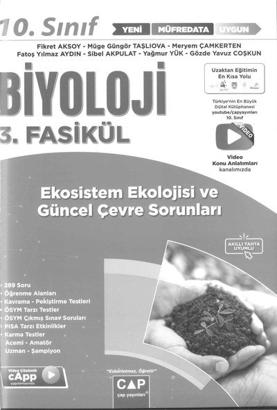 BİYOLOJİ 3. FASİKÜL EKOSİSTEM EKOLOJİSİ VE GÜNCEL ÇEVRE SORUNLARI