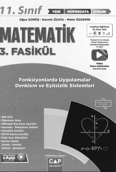 MATEMATİK 3. FASİKÜL FONKSİYONLARDA UYGULAMALAR DENKLEM VE EŞİTSİZLİK SİSTEMLERİ FotokoPink