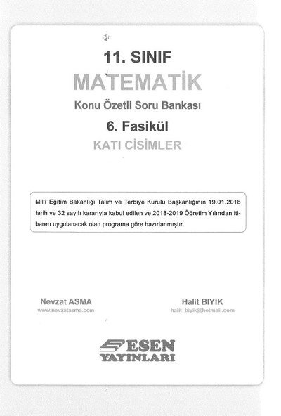 MATEMATİK KONU ÖZETLİ SORU BANKASI 6. FASİKÜL KATI CİSİMLER FotokoPink