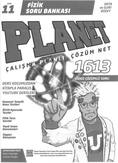FİZİK SORU BANKASI PLANET ÇALIŞMA PLANLI ÇÖZÜM NET 1613 SORU FotokoPink