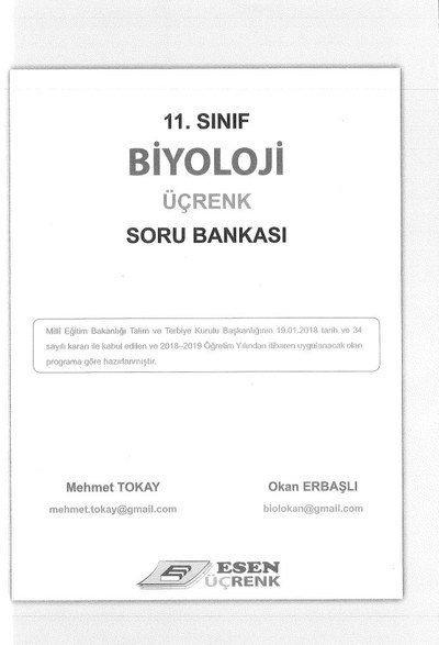 BİYOLOJİ ÜÇRENK SORU BANKASI FotokoPink
