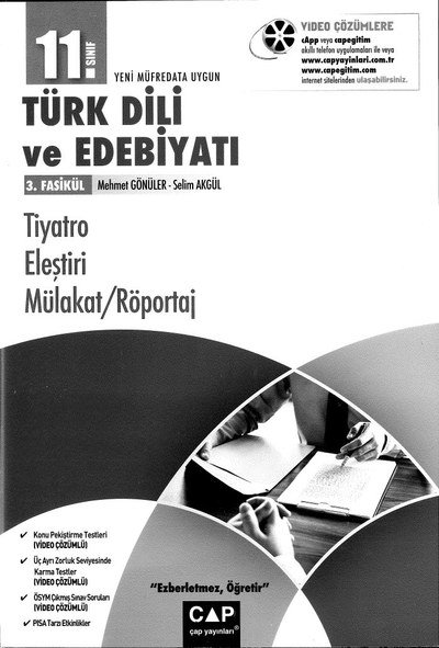 TÜRK DİLİ VE EDEBİYATI 3. FASİKÜL TİYATRO ELEŞTRİ MÜLAKAT/RÖPORTAJ