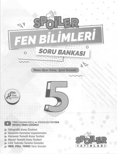 SPOİLER FEN BİLİMLERİ SORU BANKASI FotokoPink