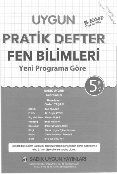 UYGUN PRATİK DEFTER FEN BİLİMLERİ FotokoPink