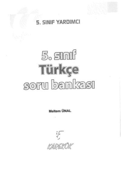 TÜRKÇE SORU BANKASI