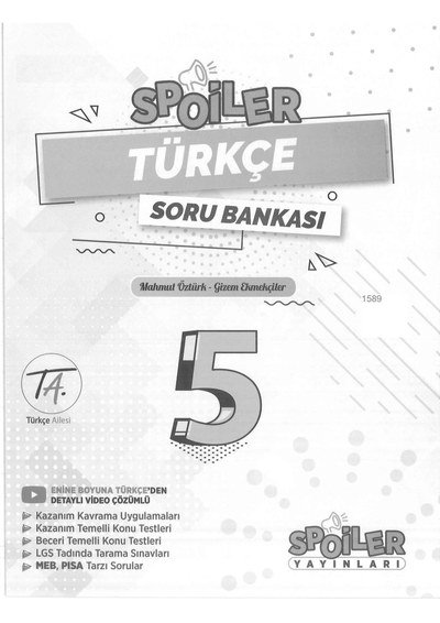 SPOİLER TÜRKÇE SORU BANKASI