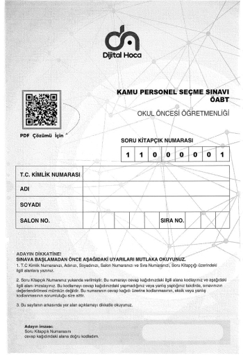 OKUL ÖNCESİ ÖĞRETMENLİĞİ 6*75 DENEME FotokoPink