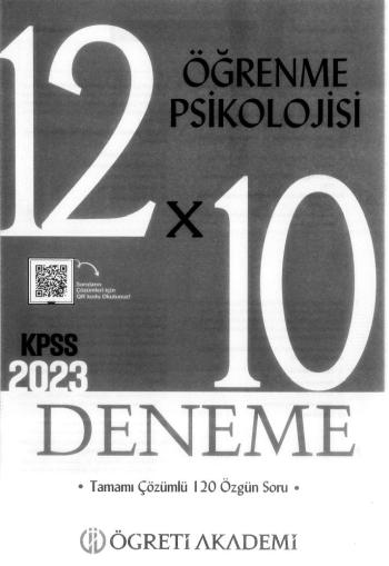 ÖĞRENME PSİKOLOJİSİ 12*10 ÇÖZÜMLÜ DENEME