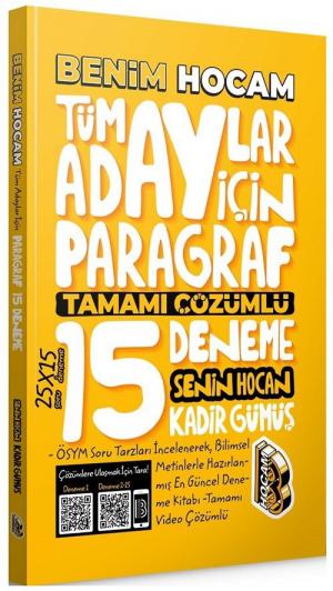 Tüm Adaylar İçin Paragraf Tamamı Çözümlü 15 Deneme FotokoPink