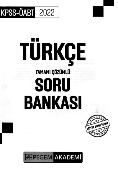 TÜRKÇE TAMAMI ÇÖZÜMLÜ SORU BANKASI