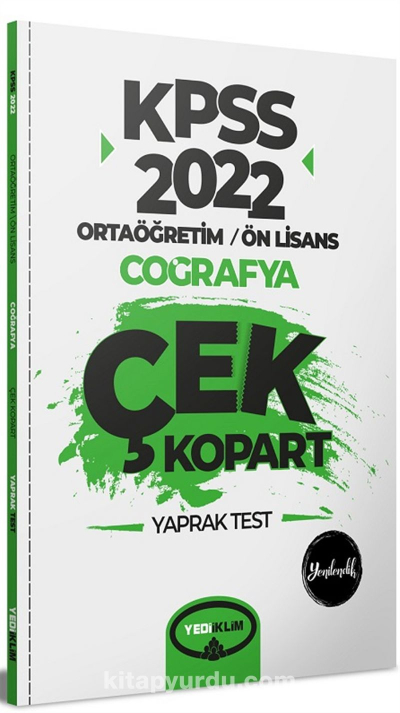 KPSS Ortaöğretim Ön Lisans Genel Kültür Coğrafya Çek Kopart Yaprak Test FotokoPink