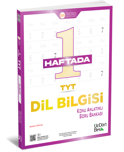 2027 TYT 1 Haftada TYT Dil Bilgisi Konu Anlatımlı Soru Bankası Üç Dört Beş Yayınları FotokoPink