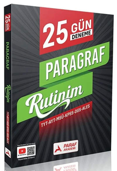Paragraf Rutinim 25 Gün Deneme Paraf Akademi Yayınları FotokoPink