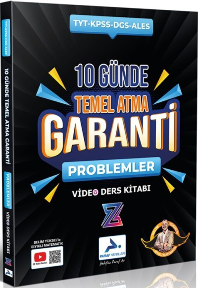 2025 TYT-KPSS-DGS-ALES 10 Günde Temel Atma Garanti Problemler Video Ders Kitabı Paraf Yayınları (Selim Yüksel Bıyıklı Matematik) FotokoPink