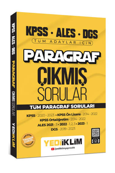 2024 KPSS ALES DGS Paragraf Konularına Göre Tamamı Çözümlü Çıkmış Sorular FotokoPink