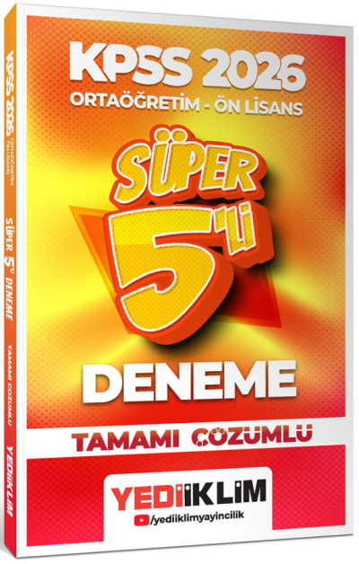 2026 Kpss Ortaöğretim-Önlisans Genel Yetenek Genel Kültür Tamamı Çözümlü Süper 5 Deneme Yediiklim Yayınları FotokoPink