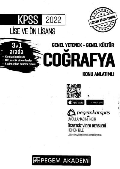 2022 KPSS LİSE VE ÖNLİSANS COĞRAFYA KONU ANLATIMI FotokoPink