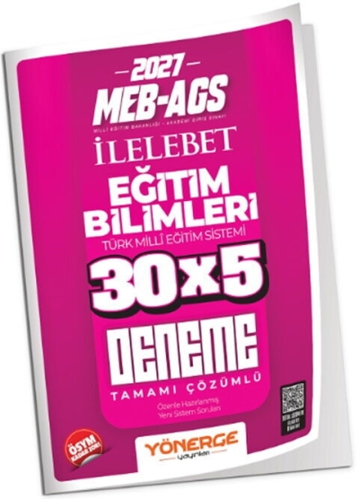 MEB-AGS Eğitim Bilimleri İLELEBET 30x5 Deneme Çözümlü Yönerge Yayınları FotokoPink