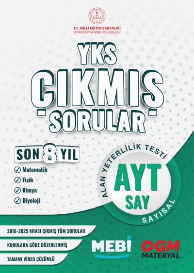 YKS Çıkmış Sorular AYT Sayısal Son 8 Yıl (2018-205) MEB OGM FotokoPink