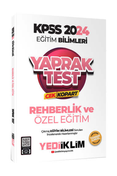 2024 KPSS Eğitim Bilimleri Rehberlik ve Özel Eğitim Çek Kopart Yaprak Test FotokoPink