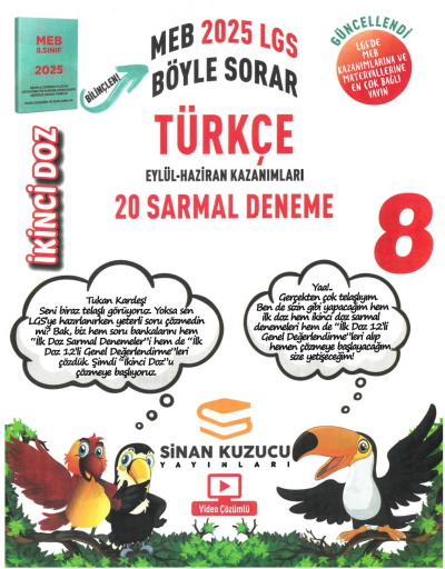 Sinan Kuzucu Yayınları 8. Sınıf İkinci Doz Türkçe 20 Sarmal Deneme FotokoPink