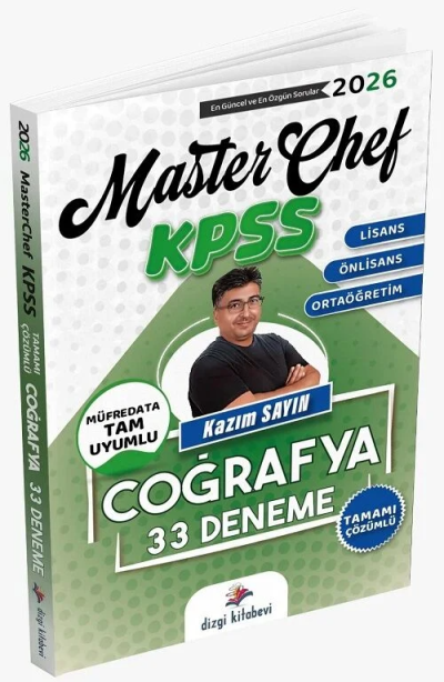 2026 KPSS Coğrafya MasterChef 33 Deneme Çözümlü Kazım Sayın Dizgi Kitap Yayınları FotokoPink