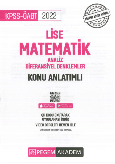 LİSE MATEMATİK ANALİZ - DİFERANSİYEL DENKLEMLER KONU ANLATIMLI