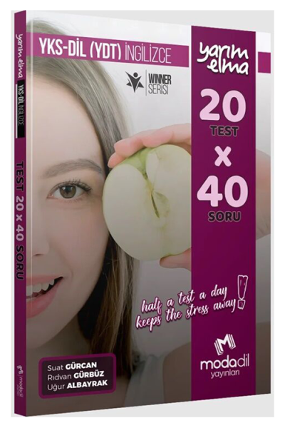 YKS Dil (YDT) İngilizce Yarım Elma 20x40 Mini Test Modadil Yayınları FotokoPink