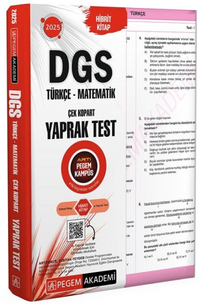 2025 DGS Çek Kopart Yaprak Test Pegem Yayınları FotokoPink