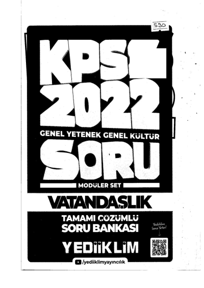 2022 KPSS GY GK VATANDAŞLIK Soru Bankası MODÜLER FotokoPink