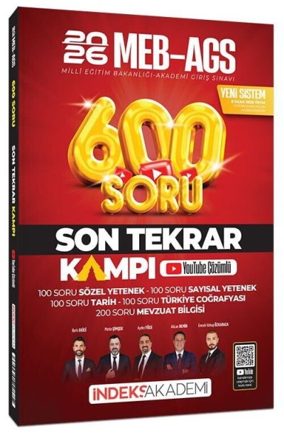 2026 MEB-AGS Son Tekrar Kampı 600 Soru Bankası Youtube Video Çözümlü İndeks Akademi Yayıncılık FotokoPink