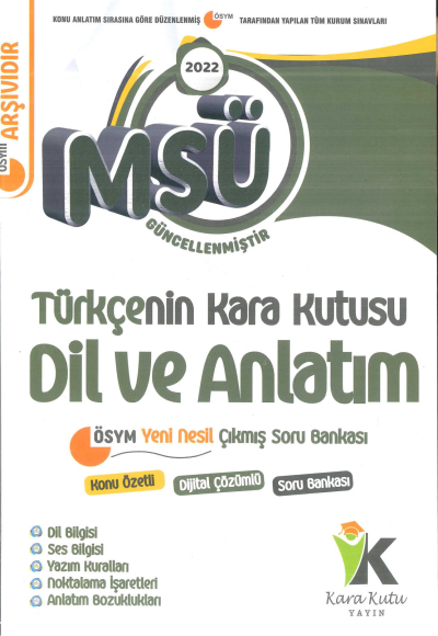 MSÜ TÜRKÇENİN KARA KUTUSU DİL VE ANLATIM SORU BANKASI FotokoPink