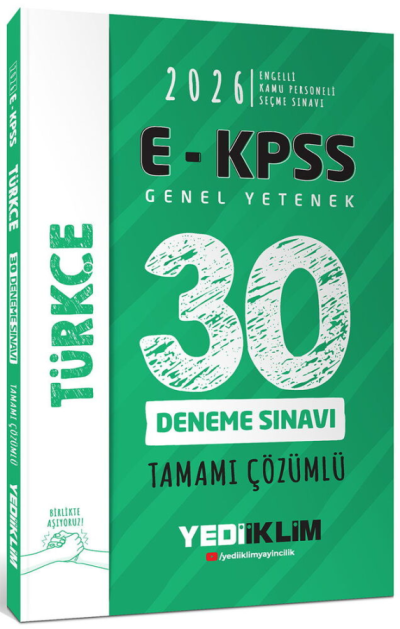 2026 E-KPSS Tüm Adaylar İçin Genel Yetenek Türkçe Tamamı Çözümlü 30 Deneme Sınavı Yediiklim Yayınları FotokoPink
