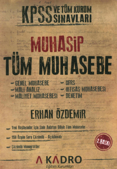 KPSS A Grubu Muhasip Tüm Muhasebe Konu Anlatımlı Çözümlü Sorular A Kadro Yayınları
