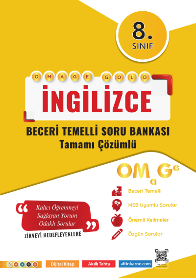 8.Sınıf İngilizce Motivasyon Soru Bankası Omage Yayınları FotokoPink