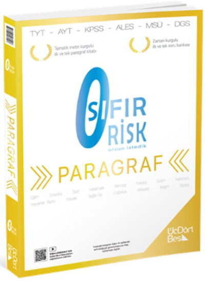 2027 TYT Paragraf Sıfır Risk Soru Bankası Video Çözümlü Üç Dört Beş Yayınları FotokoPink