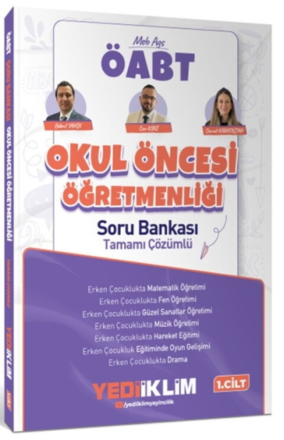 ÖABT MEB-AGS Okul Öncesi Öğretmenliği Soru Bankası Çözümlü 1. Cilt - Bülent Tanık, Can Köni Yediiklim Yayınları FotokoPink