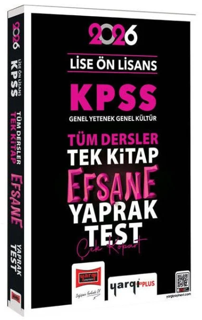 2026 KPSS Lise Ön Lisans Efsane Yaprak Test Yargı Yayınları FotokoPink