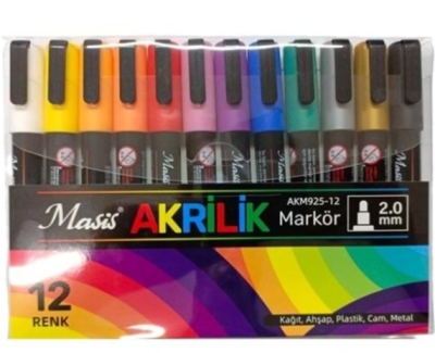 Masis 12 AKRİLİK MARKÖRÜ AKM925-12 FotokoPink