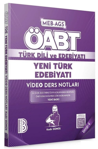 2025 ÖABT MEB-AGS Türk Dili ve Edebiyatı Yeni Türk Edebiyatı Video Ders Notları Bengi-4 Kadir Gümüş Benim Hocam Yayınları FotokoPink