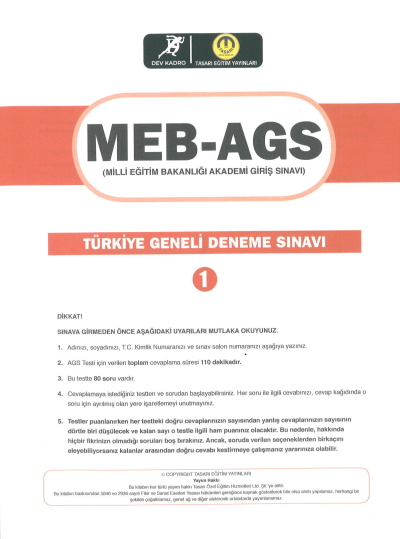 2025 MEB AGS TÜRKİYE GENELİ DENEME SINAVLARI TASARI DEV KADRO 1-2-3 DENEMELER (CEVAP ANAHTARLI)