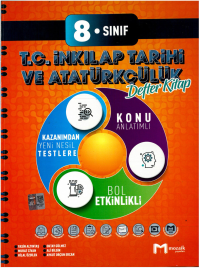 8. Sınıf T.C İnkılap Tarihi ve Atatürkçülük İntro Konu Anlatımlı Defter Kitap Mozaik Yayınları FotokoPink