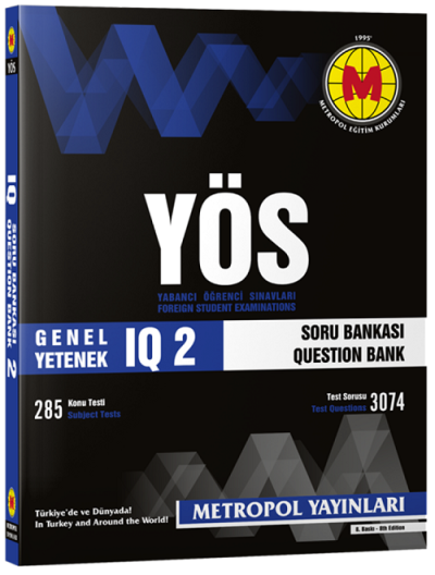 YÖS Genel Yetenek IQ Soru Bankası 2 Metropol Yayınları FotokoPink