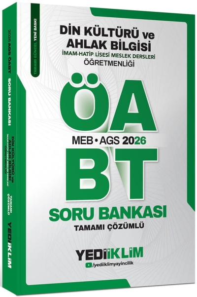 2026 ÖABT MEB-AGS Din Kültürü ve Ahlak Bilgisi Öğretmenliği Soru Bankası Çözümlü Yediiklim Yayınları FotokoPink