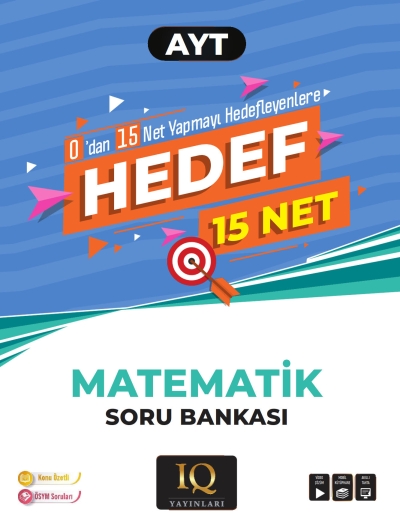 AYT Hedef 15 Net Matematik Soru Bankası IQ Yayınları FotokoPink