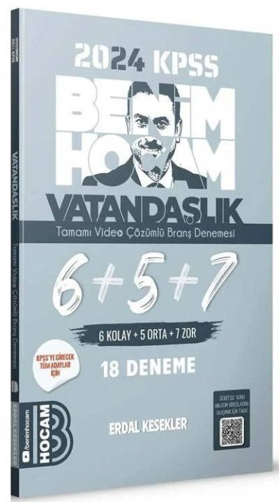2025 KPSS Vatandaşlık Tamamı Çözümlü 6+5+7 Deneme Benim Hocam Yayınları