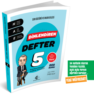 5. Sınıf Dinlendiren Defter (Eker Test) YENİ MÜFREDAT FotokoPink