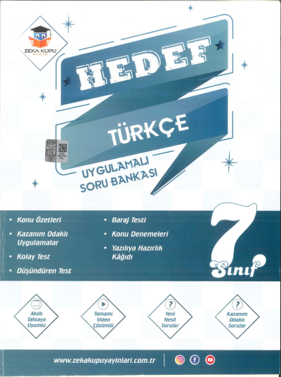 7. Sınıf Türkçe Hedef Uygulamalı Soru Bankası Zeka Küpü Yayınları FotokoPink
